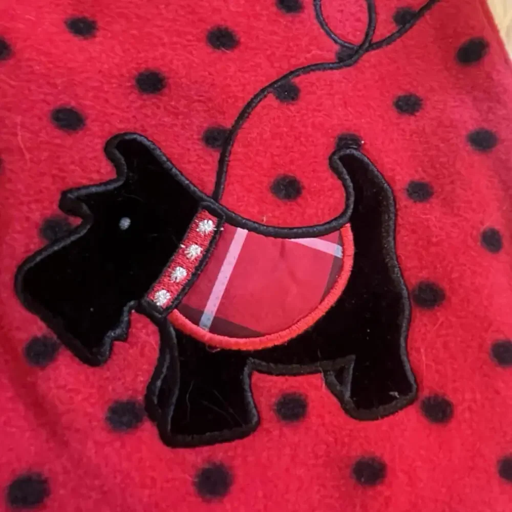 Blueberi Boulevard Girls Scotty Dog And Scotch Plaid Ribbon Red 3T Fleece Jacket